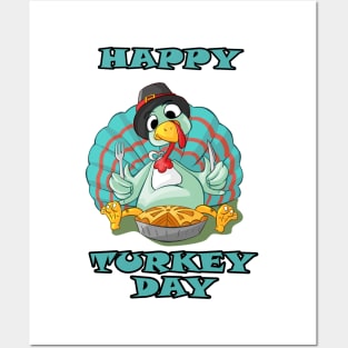 happy turkey day Posters and Art